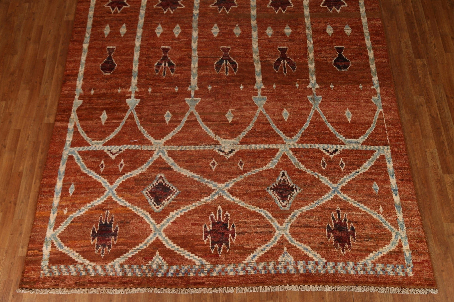 Geometric Wool Moroccan Area Rug 9x10