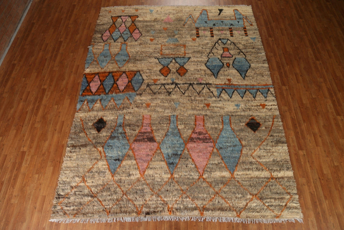 Tribal Moroccan Berber Wool Area Rug 9x12