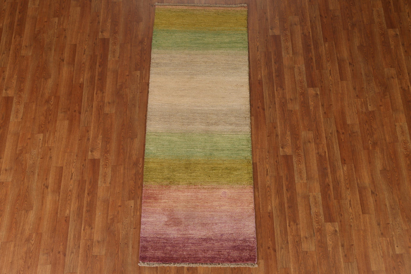 Striped Gabbeh Kashkoli Runner Rug 2x7