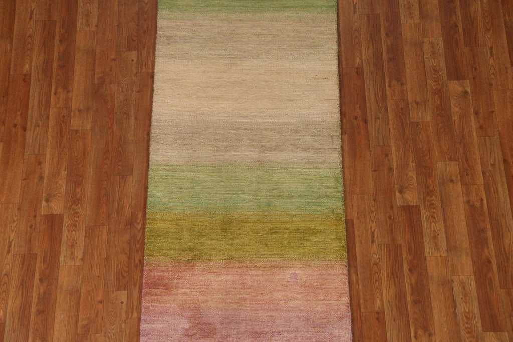 Striped Gabbeh Kashkoli Runner Rug 2x7