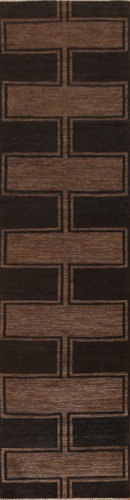 Modern Gabbeh Kashkoli Runner Rug 3x13