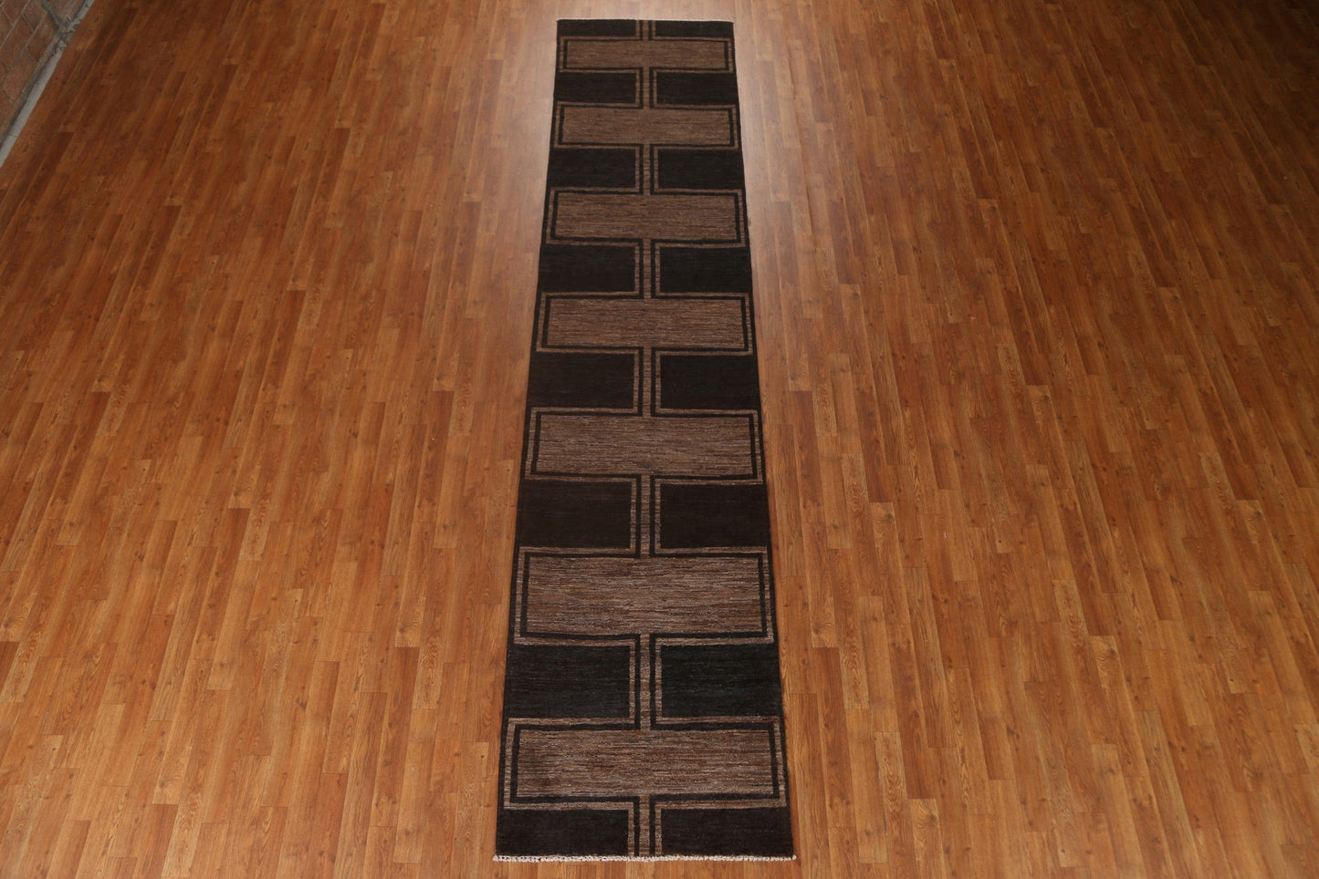 Modern Gabbeh Kashkoli Runner Rug 3x13