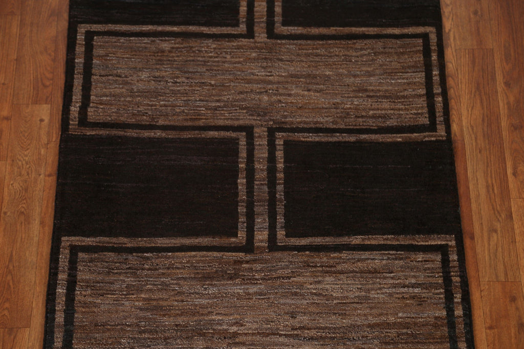 Modern Gabbeh Kashkoli Runner Rug 3x13