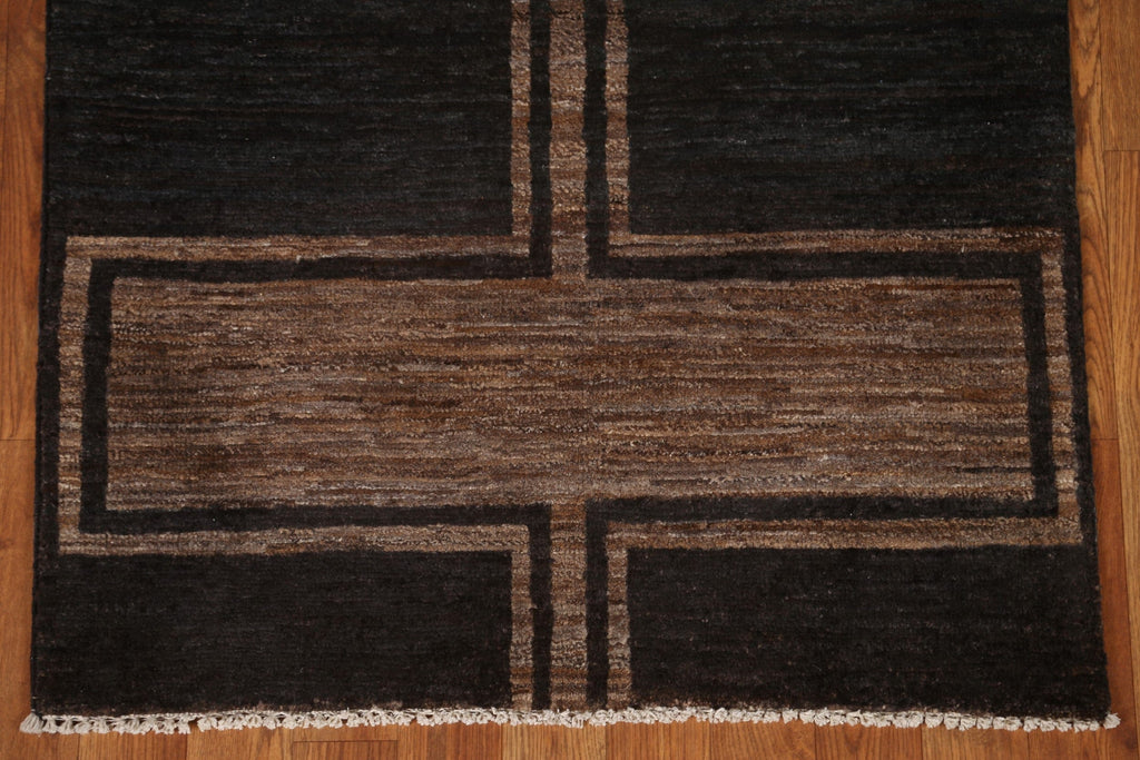 Modern Gabbeh Kashkoli Runner Rug 3x13