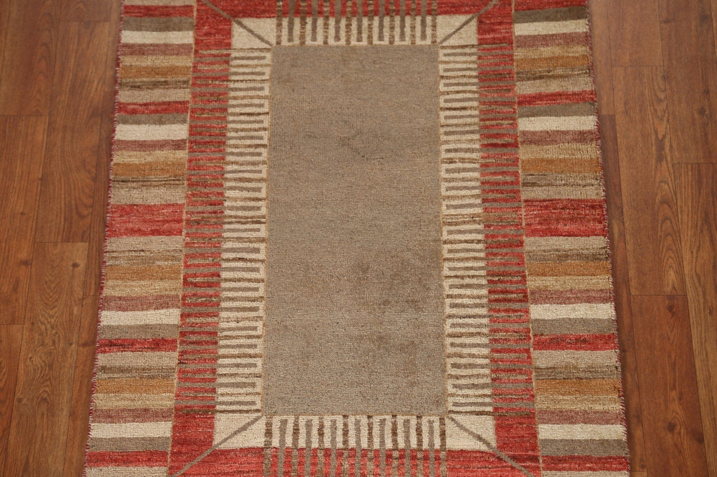 Striped Gabbeh Kashkoli Oriental Runner Rug 3x9