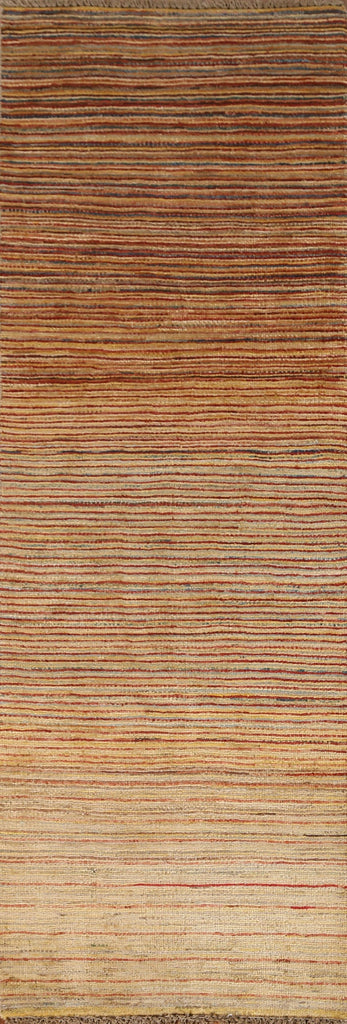 Striped Gabbeh Kashkoli Wool Runner Rug 2x6