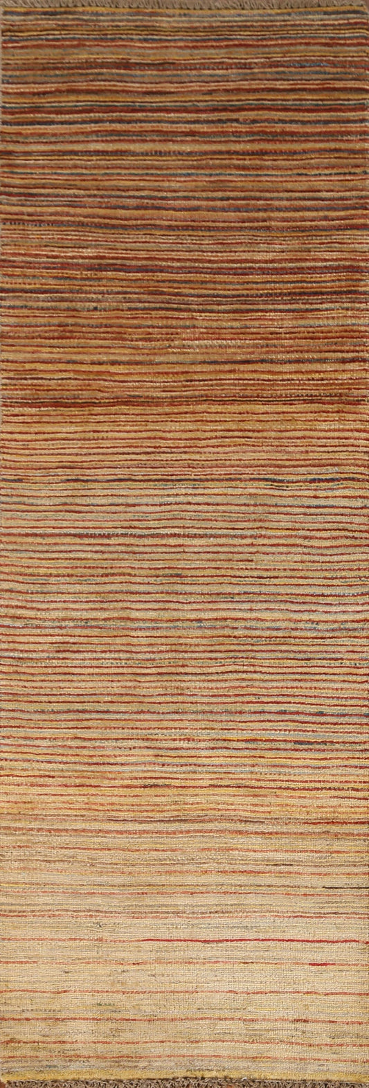 Striped Gabbeh Kashkoli Wool Runner Rug 2x6