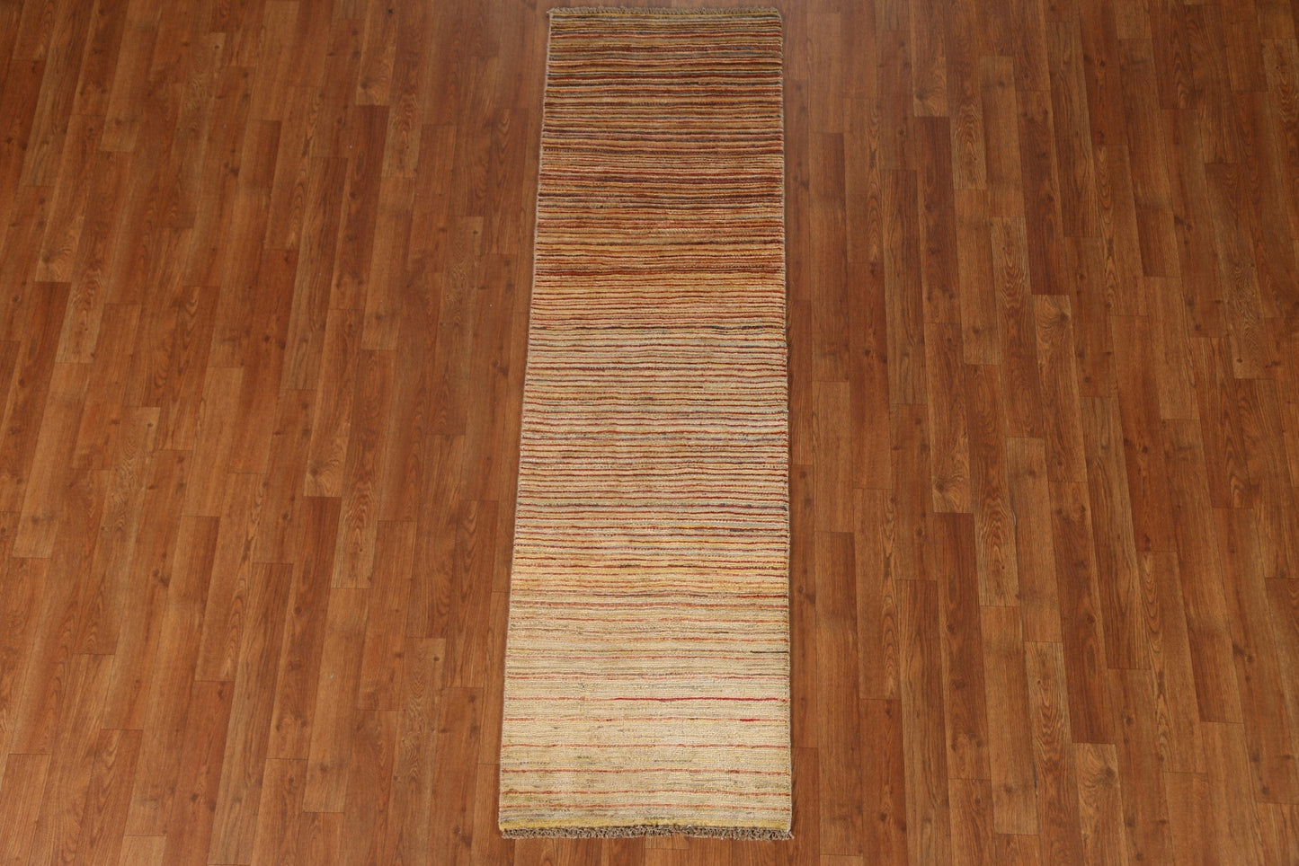 Striped Gabbeh Kashkoli Wool Runner Rug 2x6