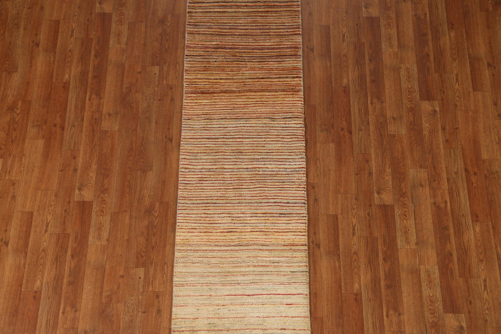 Striped Gabbeh Kashkoli Wool Runner Rug 2x6