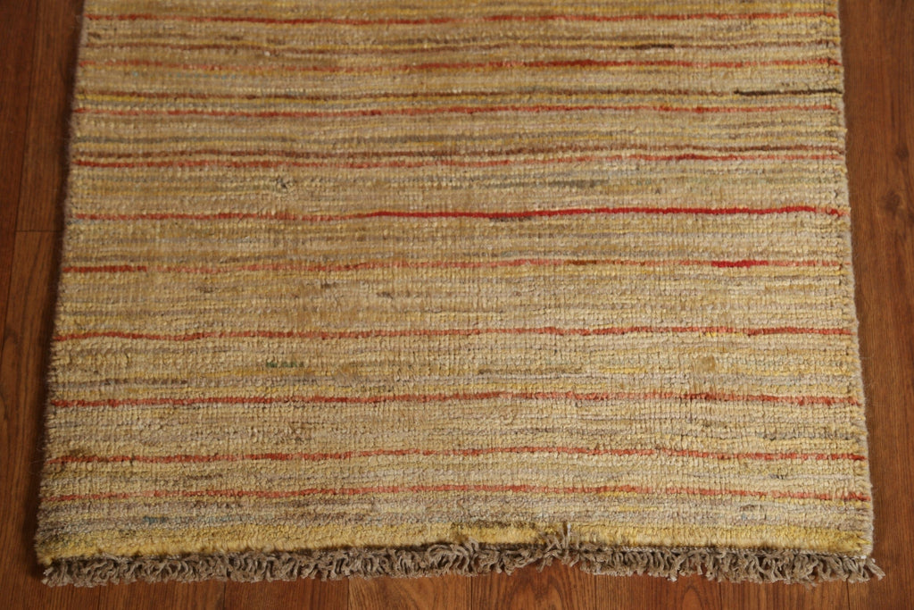 Striped Gabbeh Kashkoli Wool Runner Rug 2x6