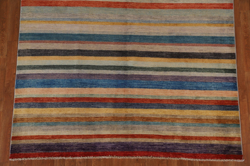 Striped Gabbeh Kashkoli Modern Area Rug 6x9