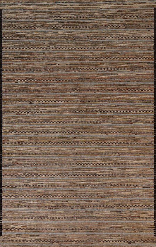 Striped Gabbeh Kashkoli Oriental Area Rug 8x10