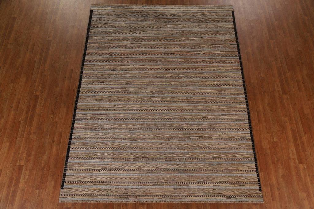 Striped Gabbeh Kashkoli Oriental Area Rug 8x10