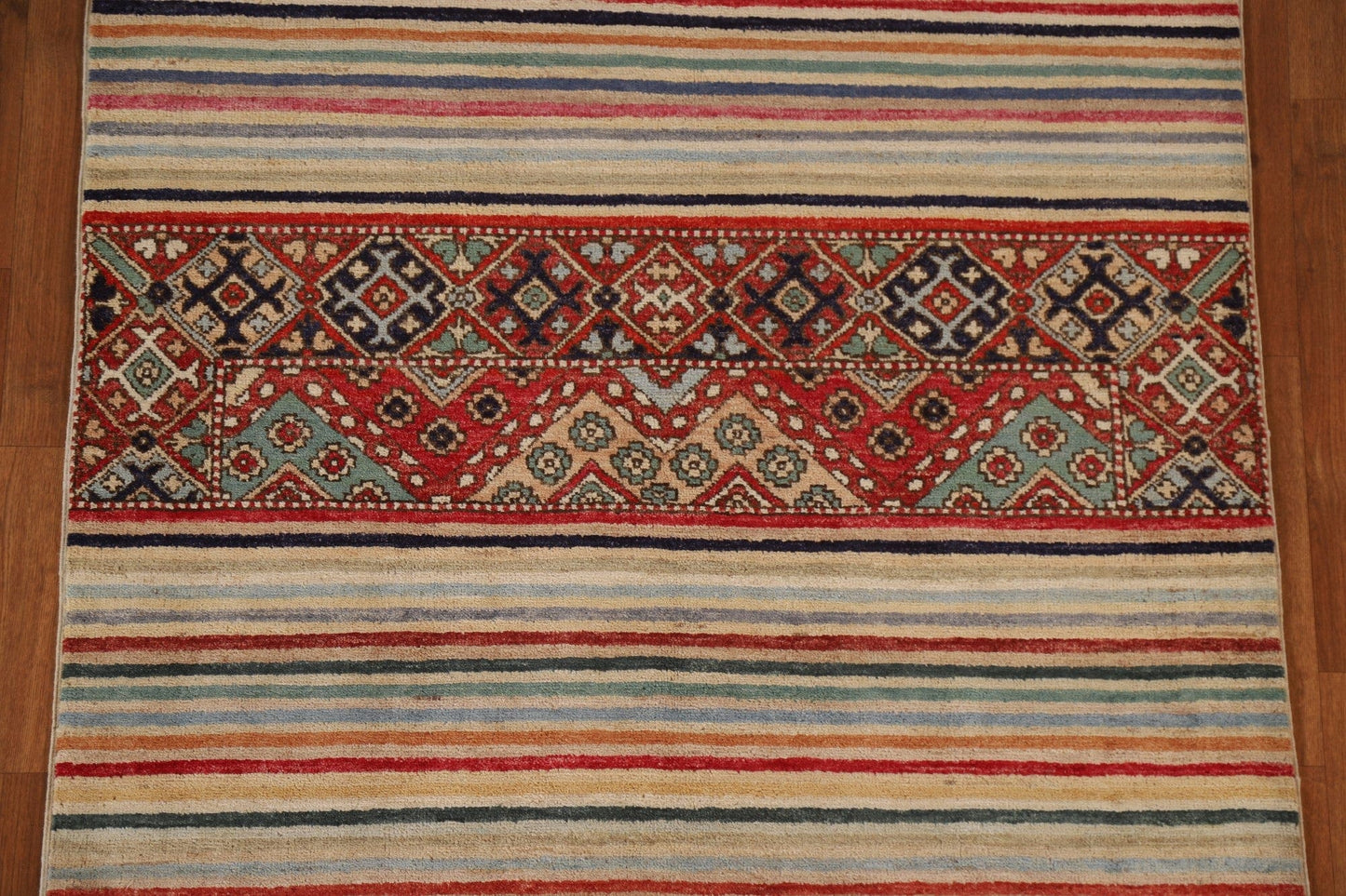 Striped Gabbeh Kashkoli Oriental Area Rug 4x6