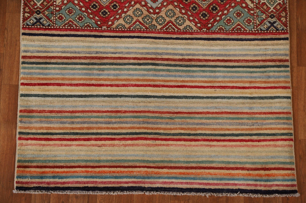 Striped Gabbeh Kashkoli Oriental Area Rug 4x6