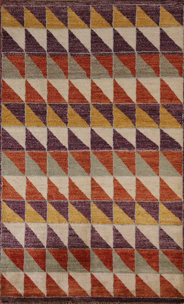 Geometric Gabbeh Kashkoli Modern Area Rug 4x6