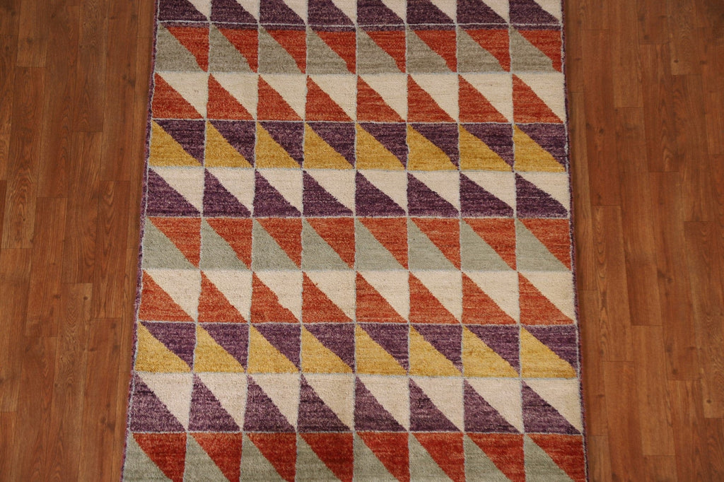 Geometric Gabbeh Kashkoli Modern Area Rug 4x6