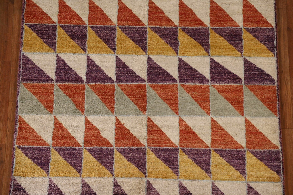 Geometric Gabbeh Kashkoli Modern Area Rug 4x6