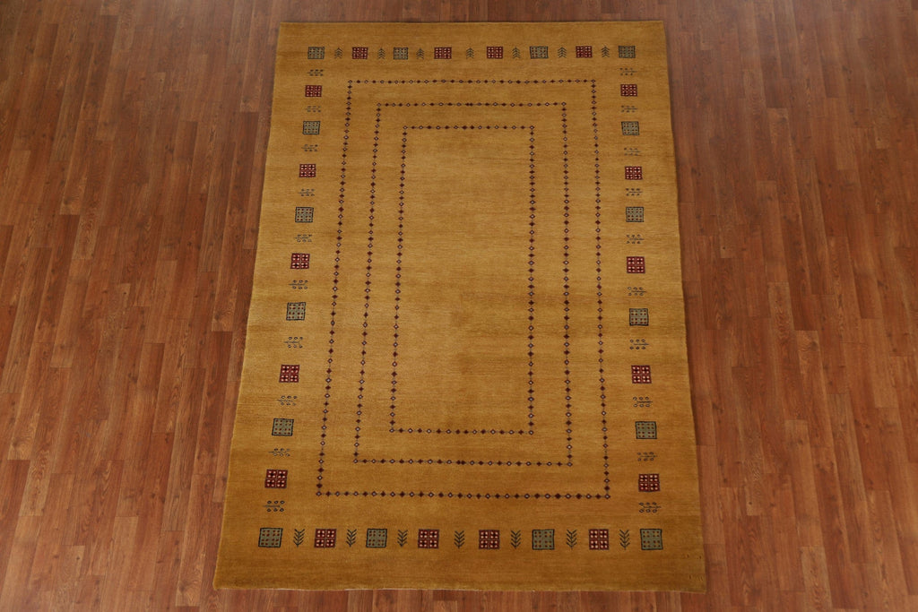 Hand-Knotted Wool Gabbeh Kashkoli Area Rug 5x8