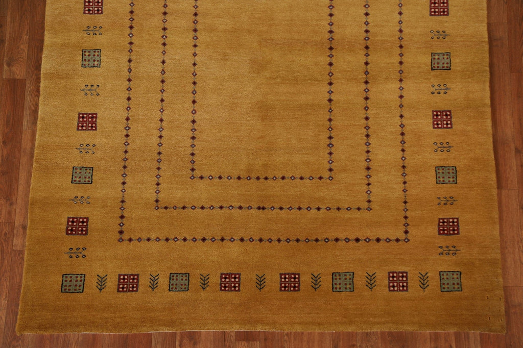 Hand-Knotted Wool Gabbeh Kashkoli Area Rug 5x8