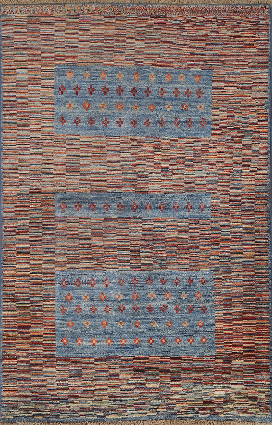 Hand-Knotted Wool Gabbeh Kashkoli Area Rug 3x5