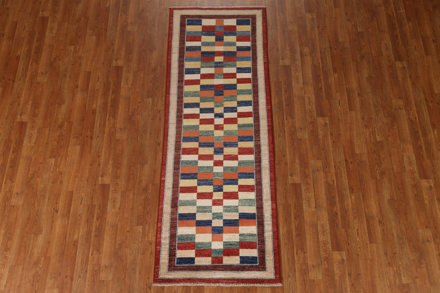 Handmade Gabbeh Kashkoli Oriental Runner Rug 3x8