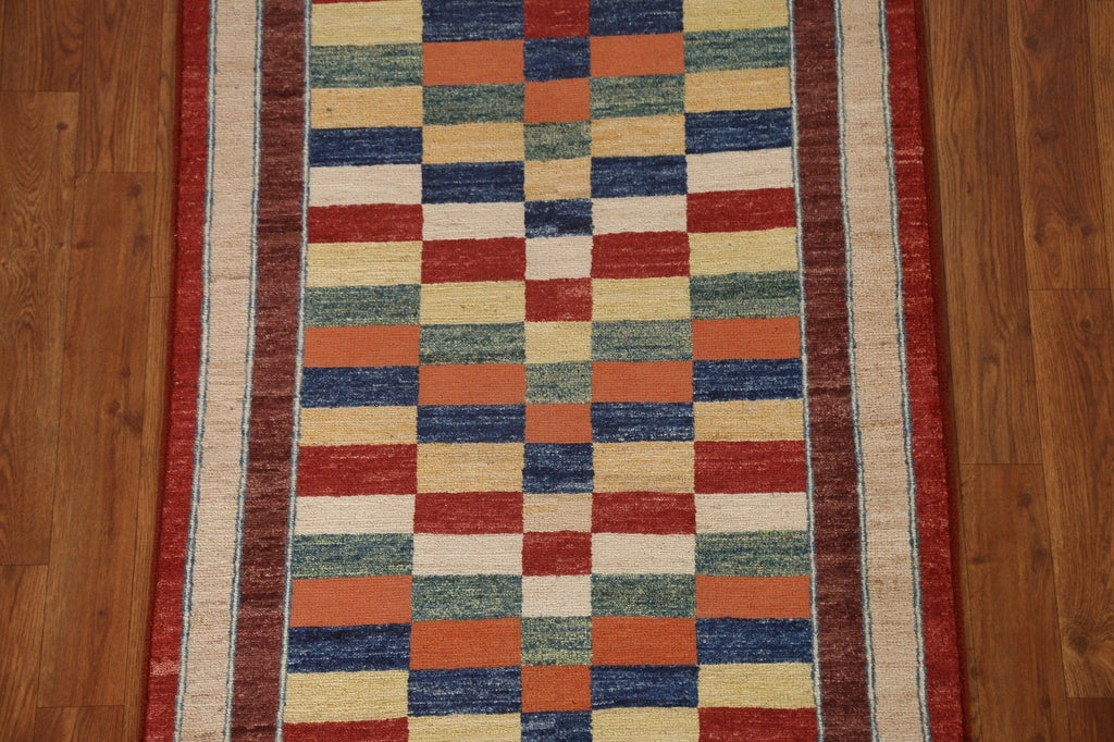 Handmade Gabbeh Kashkoli Oriental Runner Rug 3x8