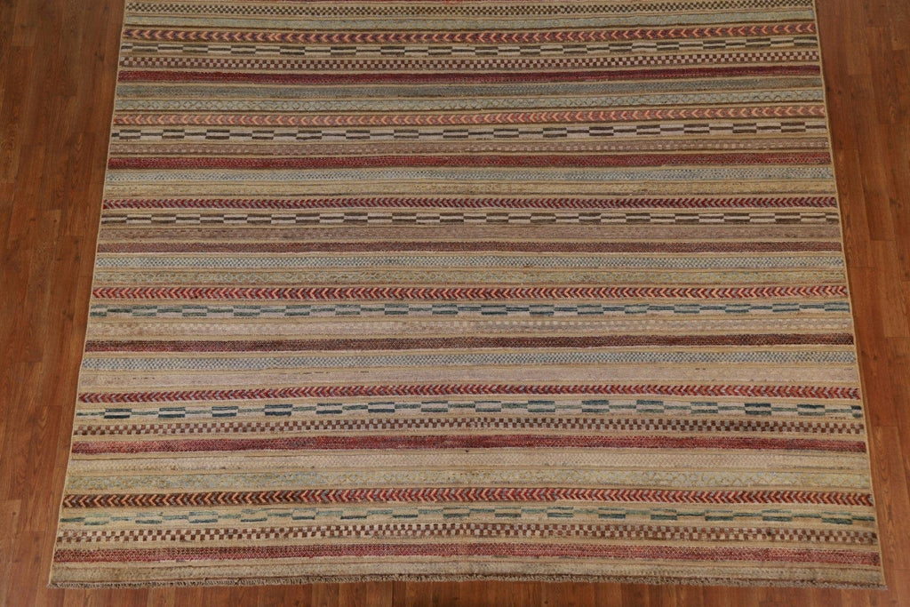 Striped Gabbeh Kashkoli Area Rug 8x10