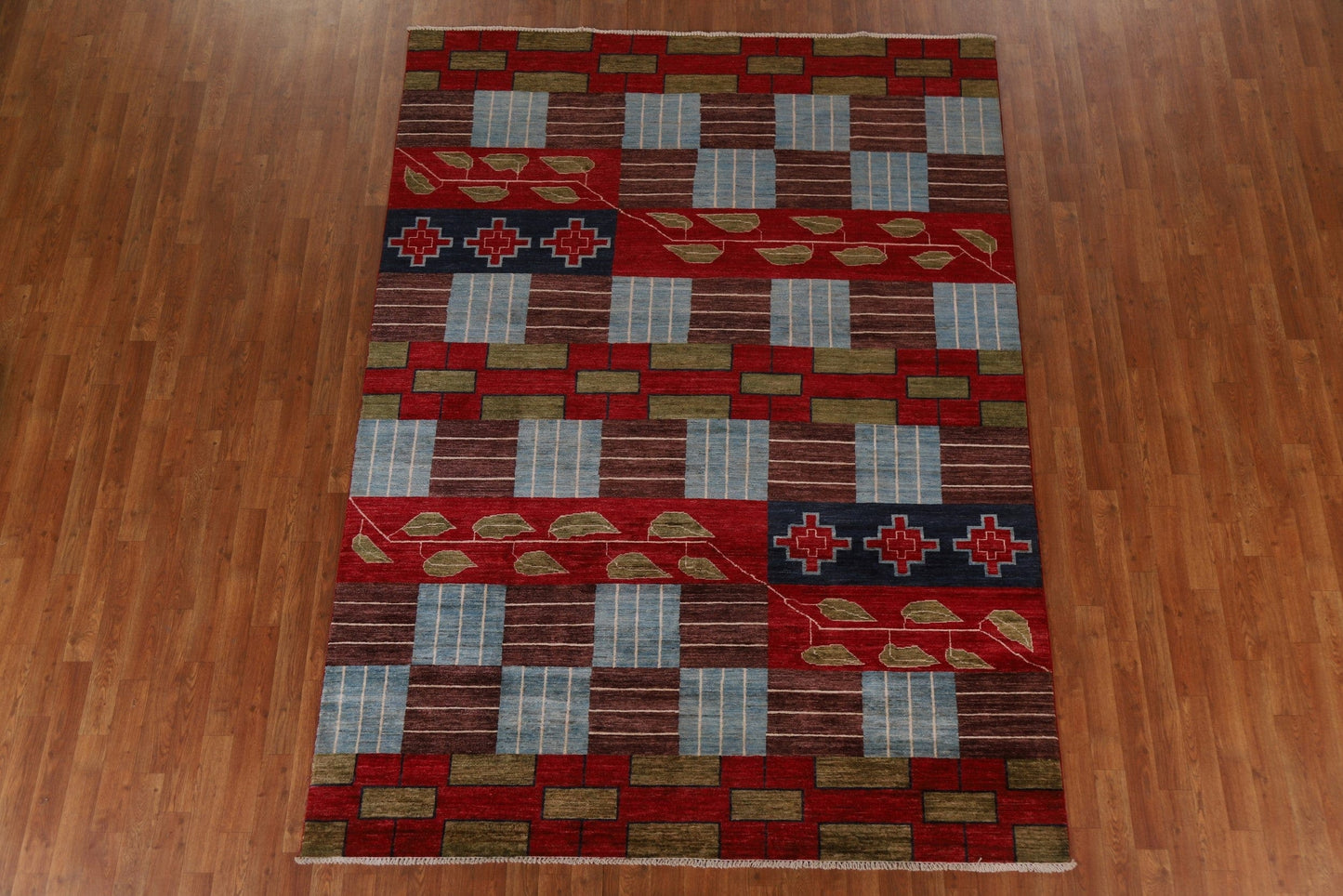 Geometric Gabbeh Kashkoli Oriental Area Rug 7x9