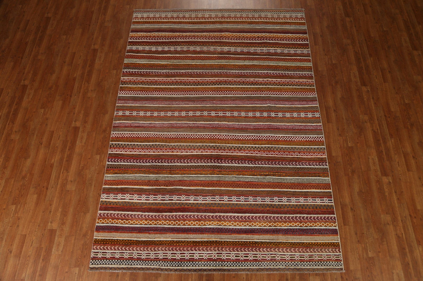 Striped Gabbeh Kashkoli Wool Area Rug 7x10