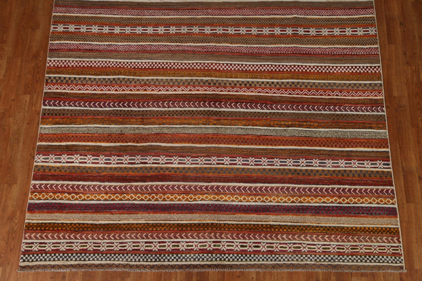 Striped Gabbeh Kashkoli Wool Area Rug 7x10