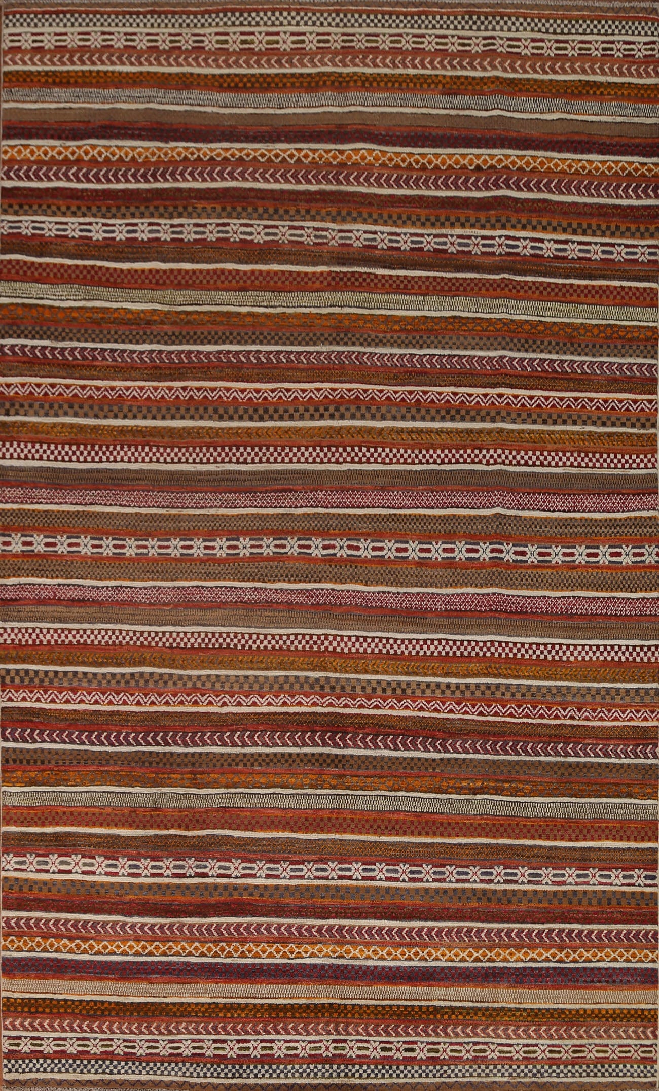 Striped Gabbeh Kashkoli Wool Area Rug 7x10