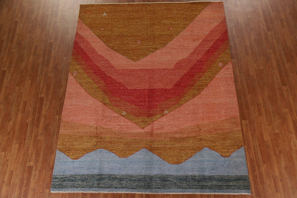 Handmade Gabbeh Kashkoli Wool Area Rug 8x10