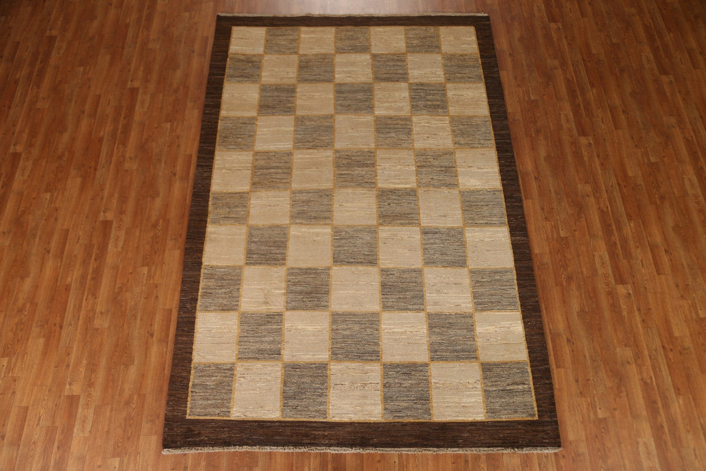 Checkered Gabbeh Kashkoli Oriental Area Rug 6x9