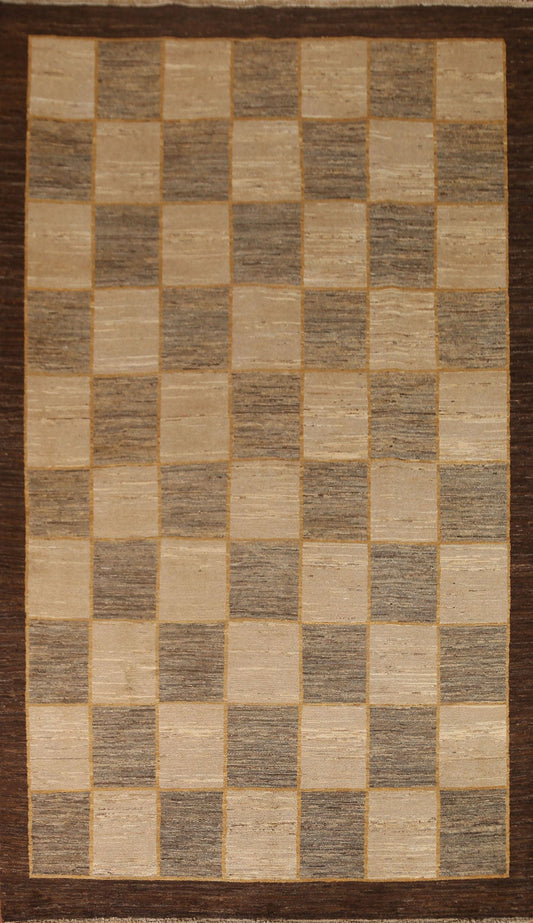 Checkered Gabbeh Kashkoli Oriental Area Rug 6x9