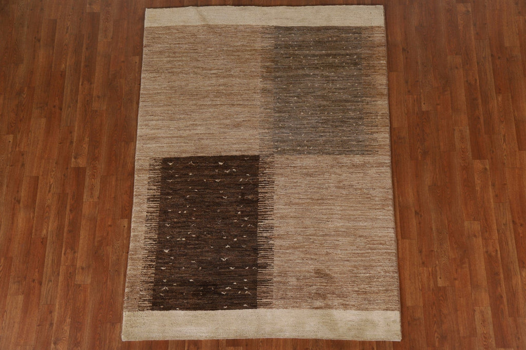 Hand-Knotted Wool Gabbeh Kashkoli Area Rug 5x6