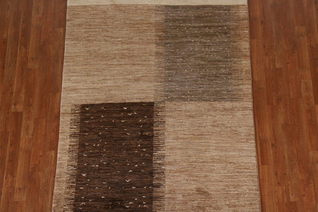 Hand-Knotted Wool Gabbeh Kashkoli Area Rug 5x6