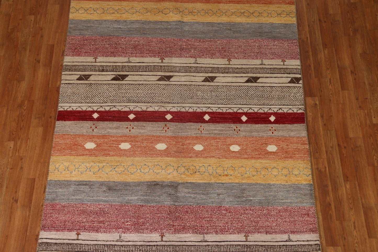 Handmade Gabbeh Kashkoli Area Rug 5x8