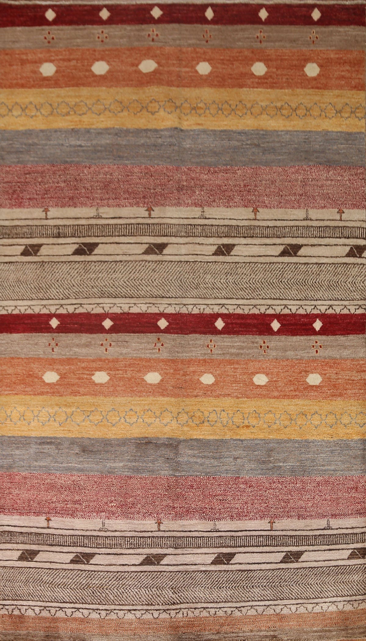 Handmade Gabbeh Kashkoli Area Rug 5x8