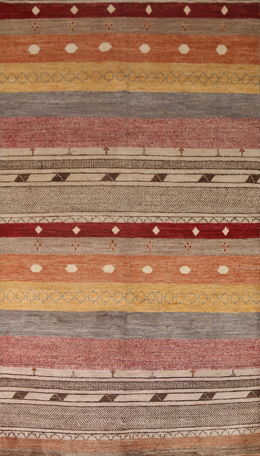 Handmade Gabbeh Kashkoli Area Rug 5x8