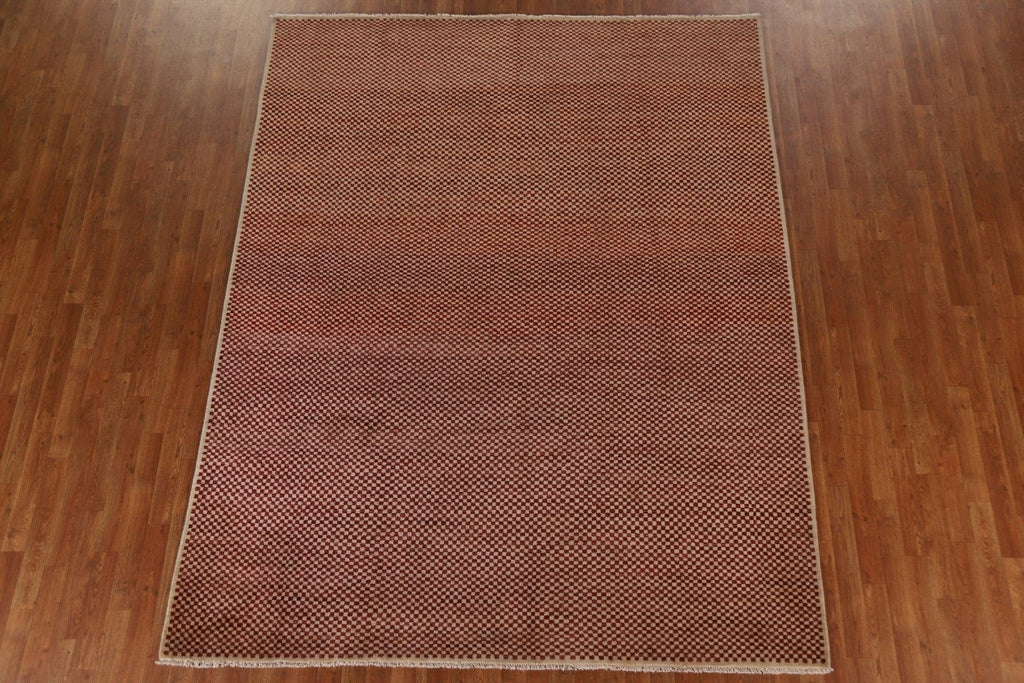 All-Over Checkered Gabbeh Kashkoli Area Rug 7x9