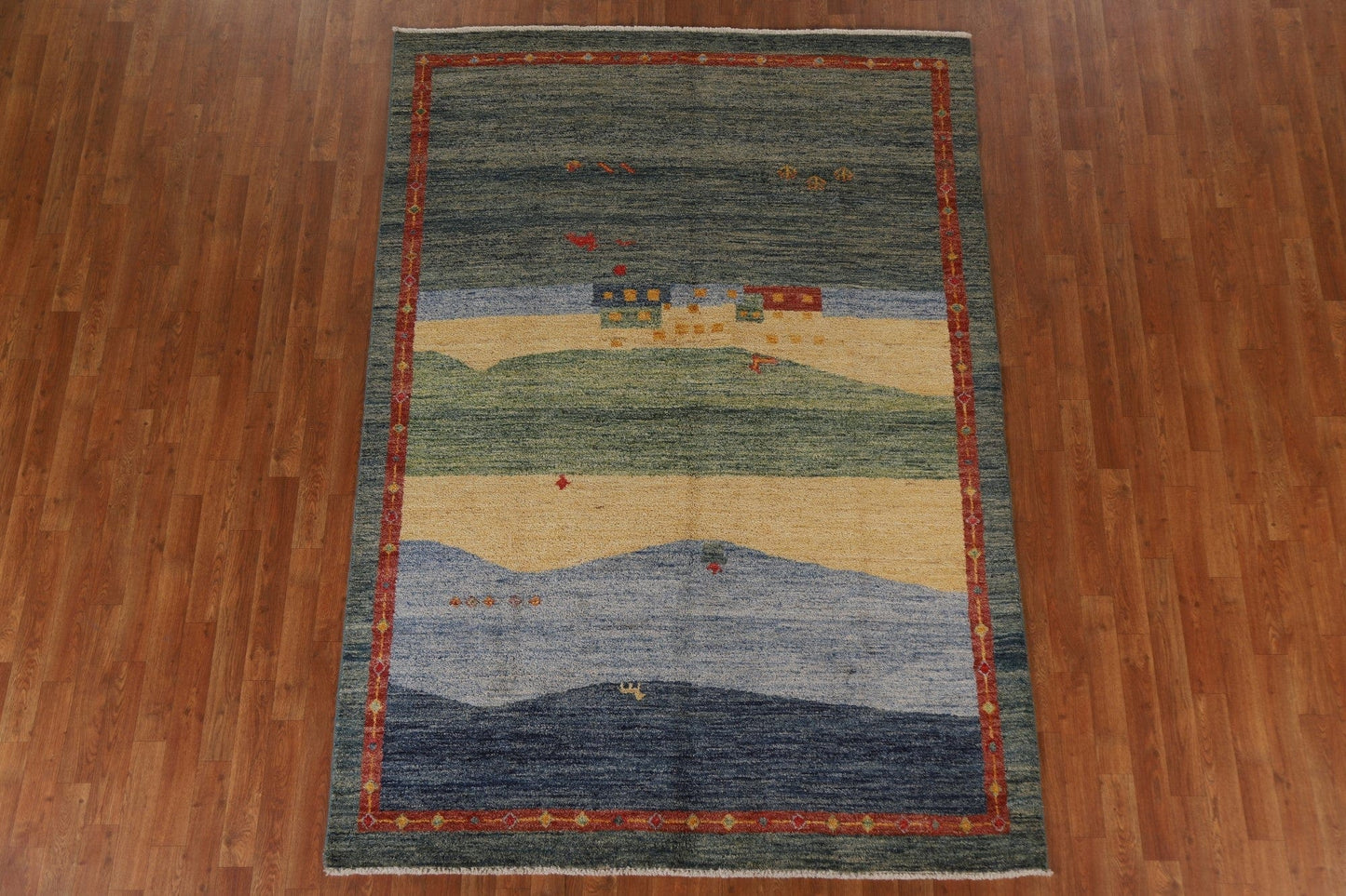 Handmade Gabbeh Kashkoli Oriental Area Rug 6x8