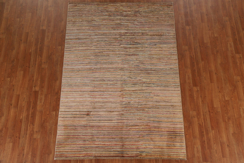 Striped Gabbeh Kashkoli Oriental Area Rug 5x8