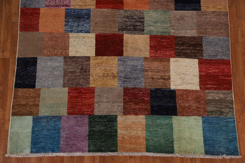 Checkered Gabbeh Kashkoli Modern Area Rug 6x9