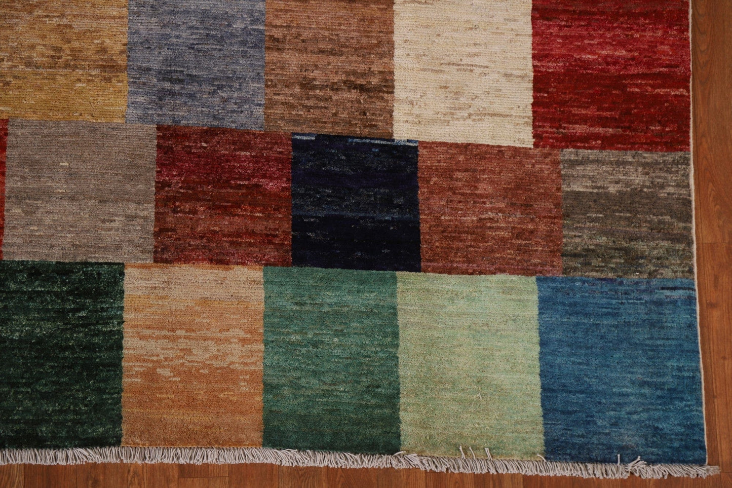 Checkered Gabbeh Kashkoli Modern Area Rug 6x9