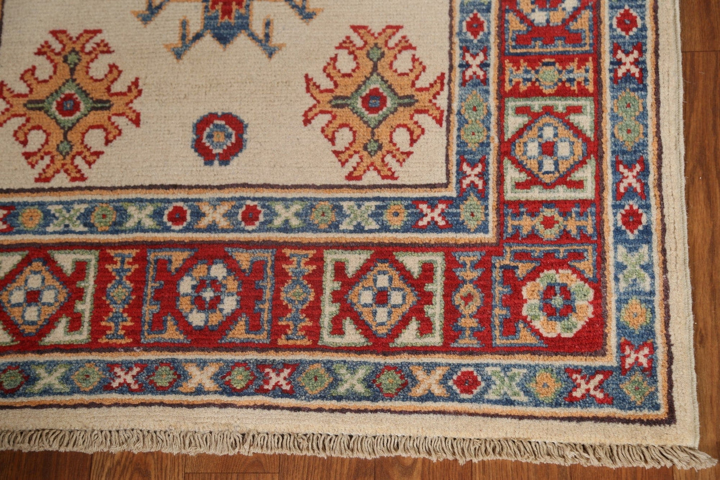 Ivory Kazak Wool Runner Rug 3x10