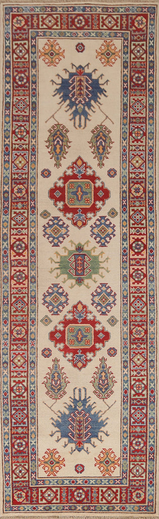 Ivory Kazak Wool Runner Rug 3x10