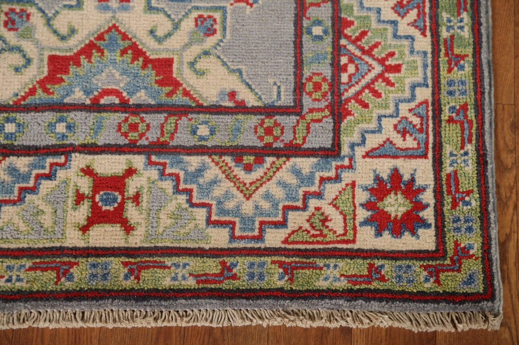 Gray Wool Kazak Oriental Runner Rug 3x13