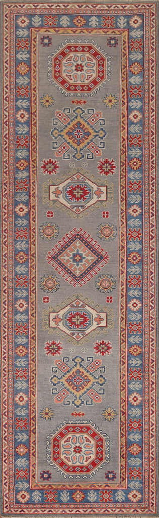 Geometric Kazak Oriental Runner Rug 3x10