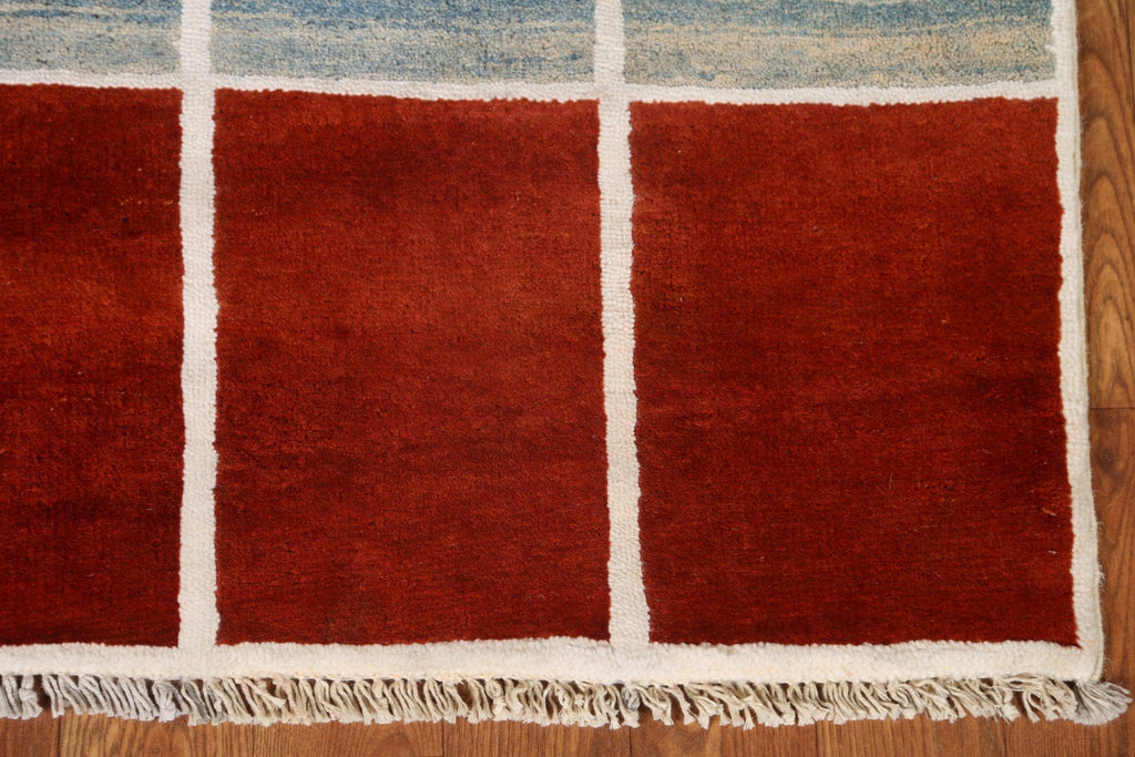 Contemporary Gabbeh Kashkoli Wool Runner Rug 3x8